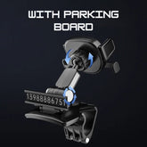 Mobile holder shown with parking board feature, emphasizing its dual functionality for display and storage
